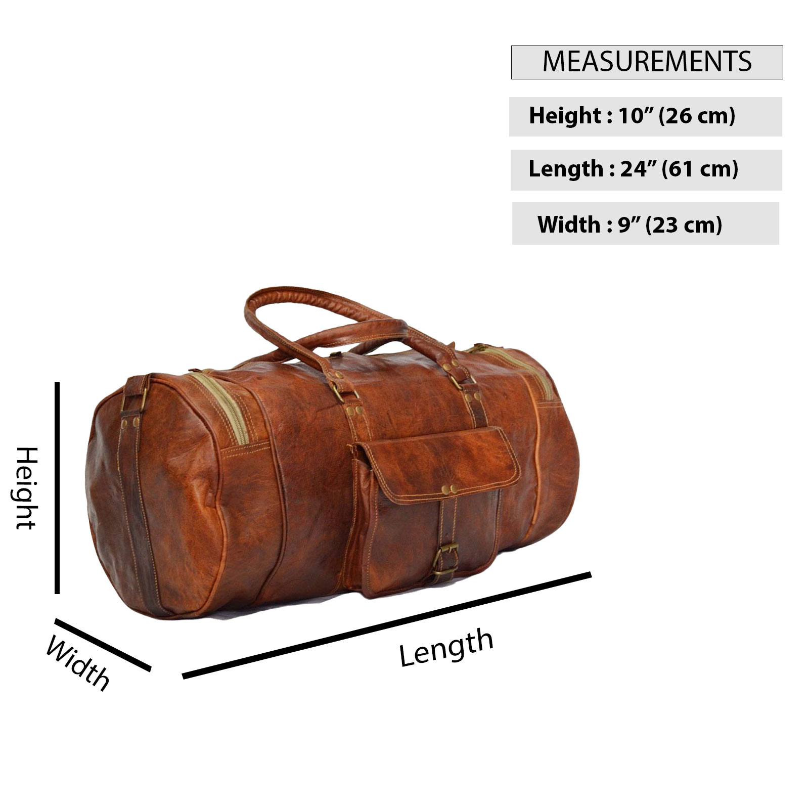 Genuine Leather Weekend Shoulder Luggage Bag Overnight Travel Duffel Gym Bag 